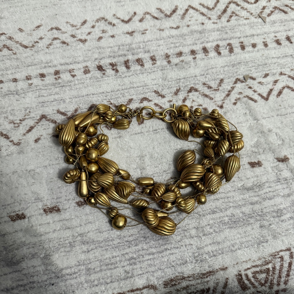 Elegant Costume Gold Beaded Choker